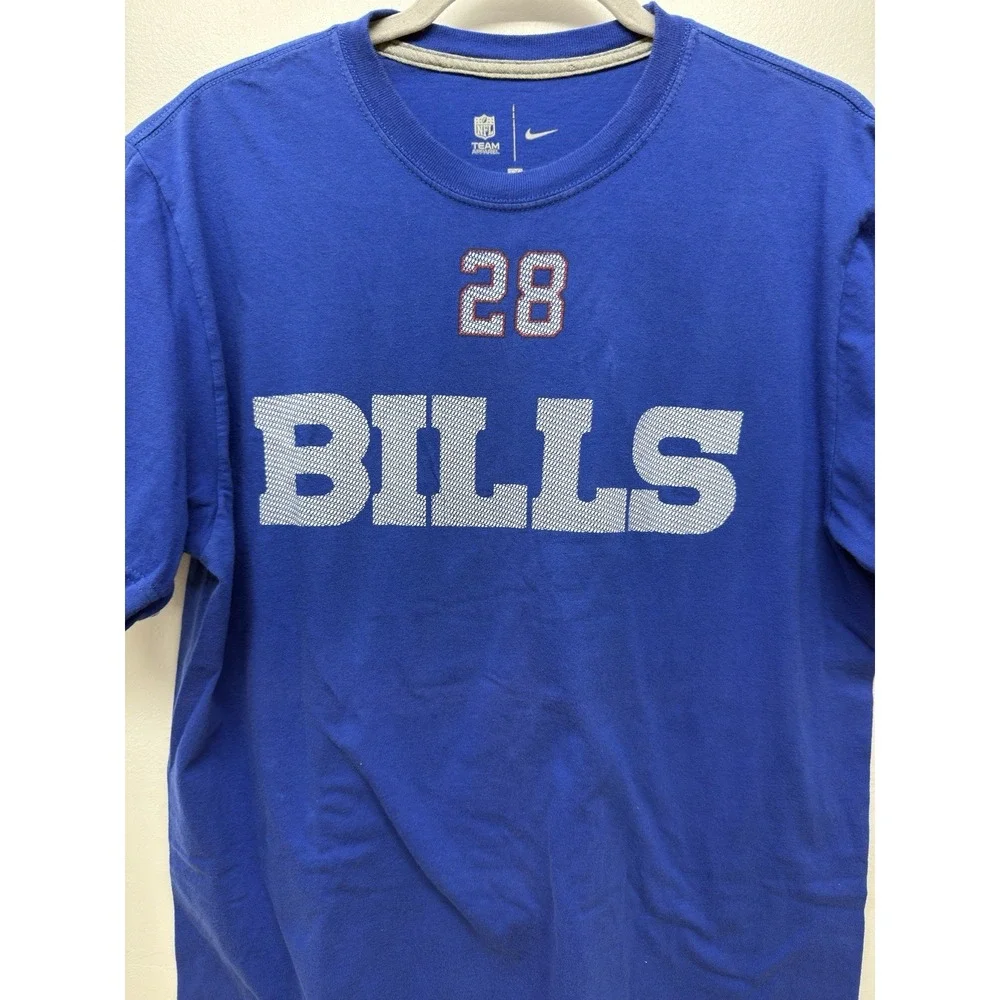 Nike Buffalo Bills T Shirt‎ Mens Large Blue Player Spiller NFL Football 28#